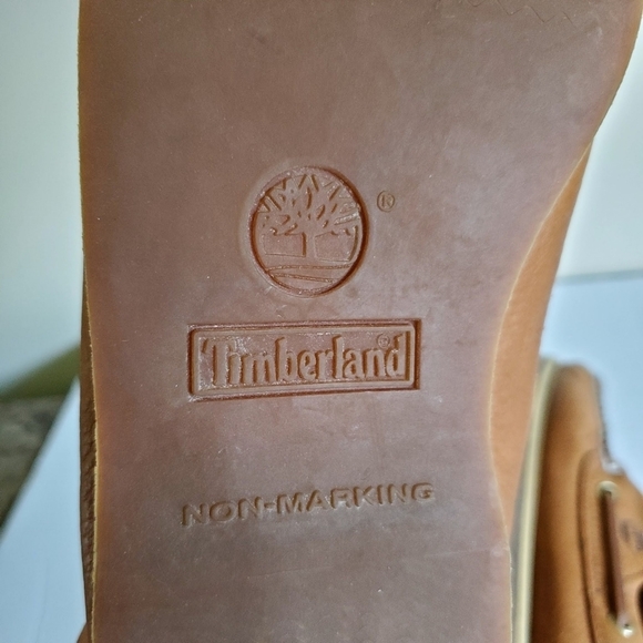 Timberland 2 Eye Brown Leather Loafer Shoes Size 9 - Picture 9 of 11